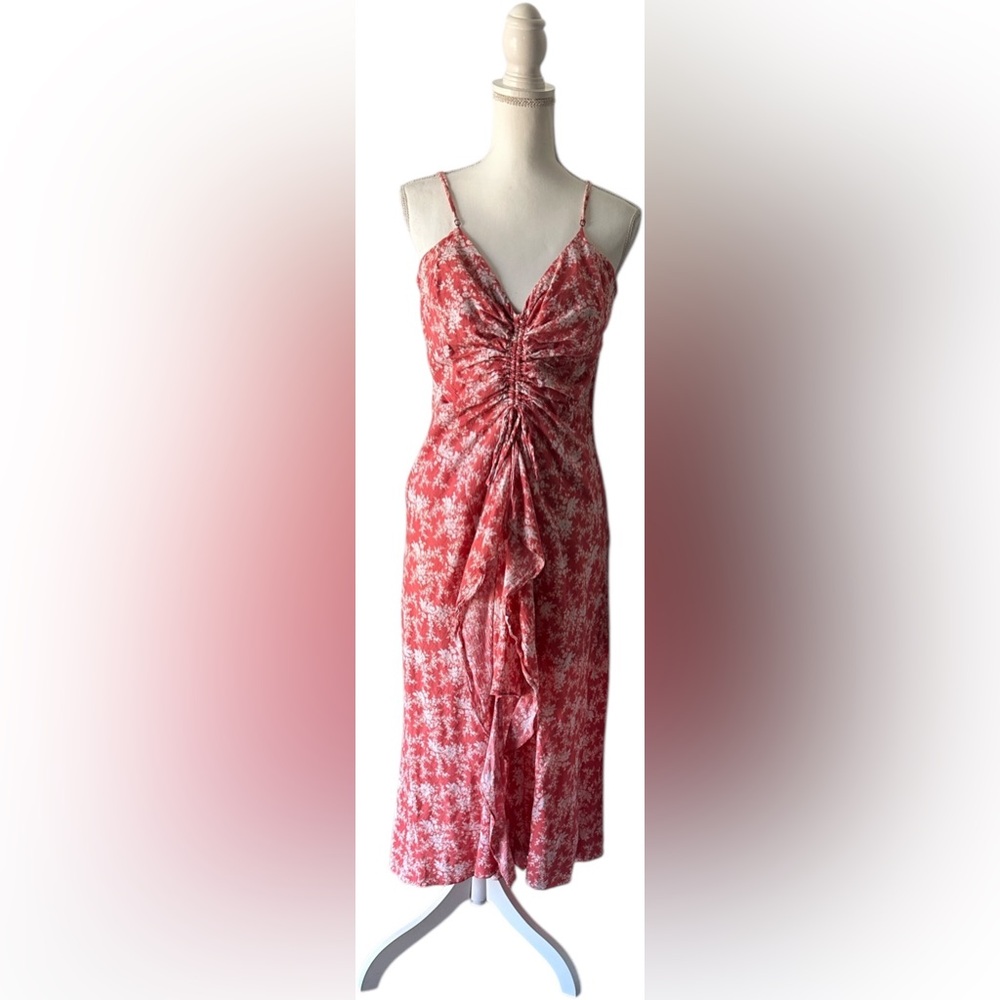 Chelsea & Violet Asymmetrical Red Floral Dress